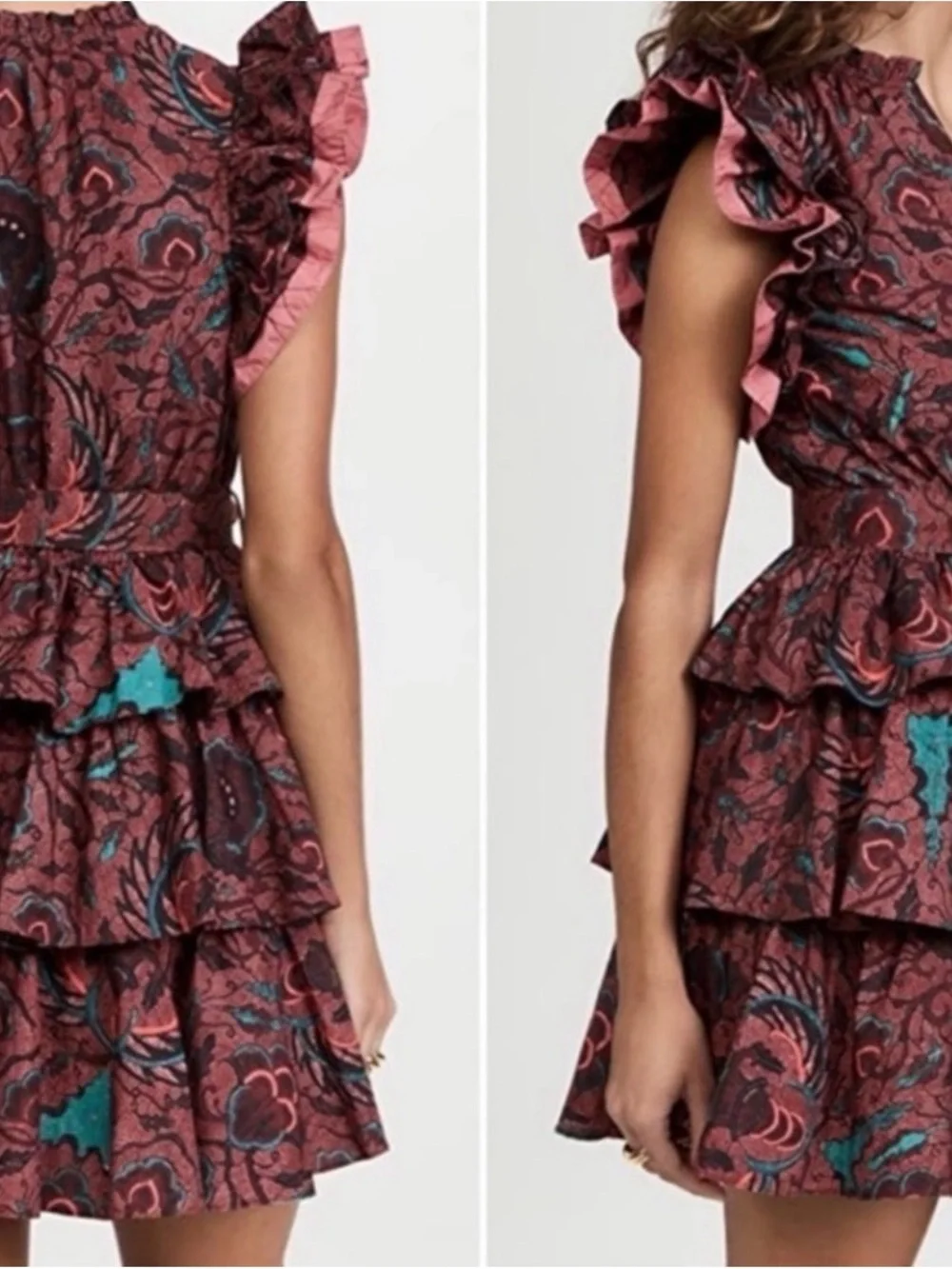 Ulla Johnson Honoria Paisley Tiered Ruffle Mini Dress - Picture 7 of 7